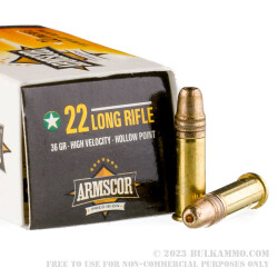 5000 Rounds of .22 LR Ammo by Armscor - 36gr CPHP