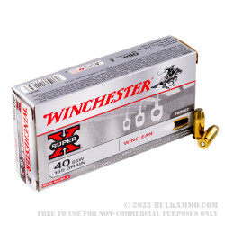 50 Rounds of .40 S&W Ammo by Winchester - 165gr BEB