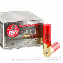 25 Rounds of 12ga Ammo by Winchester 150 yr Commemorative- 3" 1 1/4 ounce #2 Shot