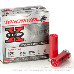 250 Rounds of 12ga Ammo by Winchester - 1 ounce #6 lead shot