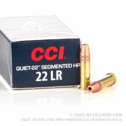 50 Rounds of .22 LR Ammo by CCI - 40gr Copper-Plated Segmented Hollow-Point (CPSHP)