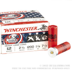 250 Rounds of 12ga Ammo by Winchester USA Game & Target - 1-1/8 ounce #7-1/2 shot