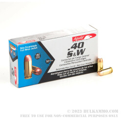 50 Rounds of .40 S&W Ammo by Aguila - 180gr FMJ