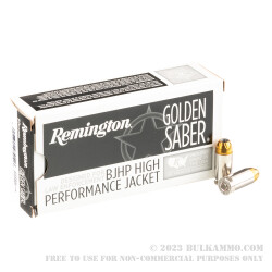 500 Rounds of 45 ACP +P Ammo by Remington Golden Saber - 185gr BJHP