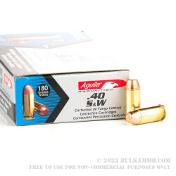 1000 Rounds of .40 S&W Ammo by Aguila - 180gr FMJ FN