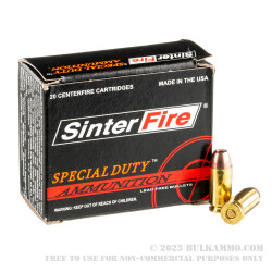 20 Rounds of .40 S&W Ammo by SinterFire - 125gr Frangible