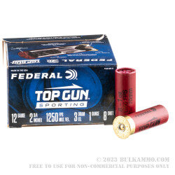250 Rounds of 12ga Ammo by Federal Top Gun Sporting - 1 ounce #8 shot