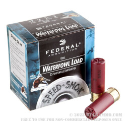 25 Rounds of 12ga Ammo by Federal Speed Shok - 1 1/4 ounce #3 Shot (Steel)