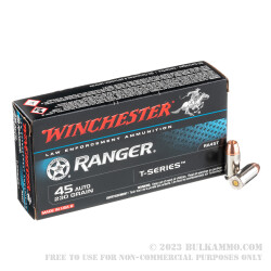 500  Rounds of .45 ACP Ammo by Winchester Ranger T-Series - 230gr JHP