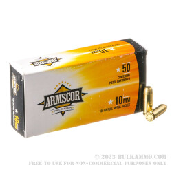 50 Rounds of 10mm Ammo by Armscor Phillipines - 180gr FMJ