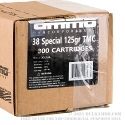 300 Rounds of .38 Spl Ammo by Ammo Inc. - 125gr TMJ