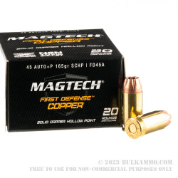20 Rounds of .45 ACP +P Ammo by Magtech First Defense - 165gr SCHP
