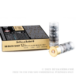 10 Rounds of 12ga Ammo by Sellier & Bellot -  00 Buck 1-1/4 oz