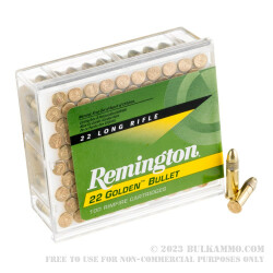 5000 Rounds of .22 LR Ammo by Remington Golden Bullet - 40gr Copper Plated Round Nose