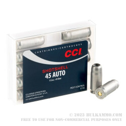 10 Rounds of .45 ACP Ammo by CCI - 1/3 ounce #9 shot