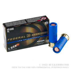 5 Rounds of 12ga Ammo by Federal LE Tactical - 1 ounce TRUBALL Deep Penetrator Rifled Slug