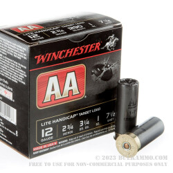 25 Rounds of 12ga 2-3/4" Ammo by Winchester AA Lite Handicap - 1 ounce #7 1/2 shot