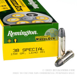 50 Rounds of .38 Spl Ammo by Remington Performance WheelGun - 158gr LRN