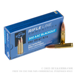 1000 Rounds of .300 AAC Blackout Ammo by Prvi Partizan - 125gr FMJ