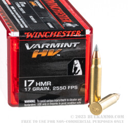 50 Rounds of .17HMR Ammo by Winchester - 17gr V-Max