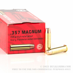 1000 Rounds of .357 Mag Ammo by GECO - 158gr FMJ