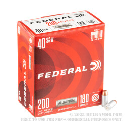1000 Rounds of .40 S&W Ammo by Federal Champion - 180gr FMJ