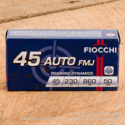 1000 Rounds of .45 ACP Ammo by Fiocchi - 230gr FMJ