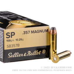 50 Rounds of .357 Mag Ammo by Sellier & Bellot - 158gr SP