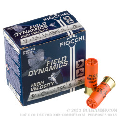 250 Rounds of 12ga Ammo by Fiocchi - 1 1/4 ounce #9 shot