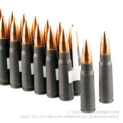 100 Rounds of 7.62x39mm Ammo by Tula - 122gr FMJ
