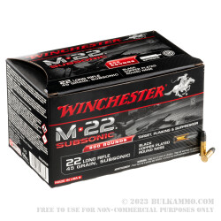 800 Rounds of .22 LR Ammo by Winchester Subsonic - 45 gr Copper Plated Round Nose