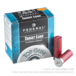 25 Rounds of 12ga Ammo by Federal Top Gun - 1 1/8 ounce #7 1/2 shot