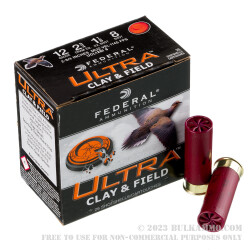 250 Rounds of 12ga Ammo by Federal - 1 1/8 ounce #8 shot