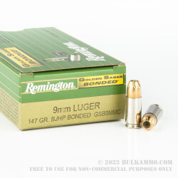 50 Rounds of 9mm Golden Saber Bonded Ammo by Remington - 147gr JHP