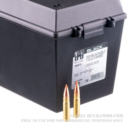 200 Rounds of .300 AAC Blackout Ammo by Hornady BLACK - 110gr V-MAX in Field Box