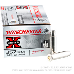 500 Rounds of .357 Mag Ammo by Winchester Super X - 115gr Silvertip JHP