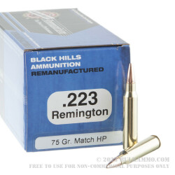 50 Rounds of .223 Ammo by Black Hills Ammunition - 75gr HP
