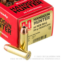 20 Rounds of .44 Mag Ammo by Hornady Handgun Hunter - 200gr MonoFlex