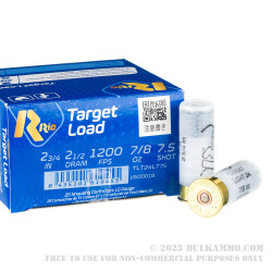 250 Rounds of 12ga Ammo by Rio Target Load Light - 7/8 ounce #7.5 shot