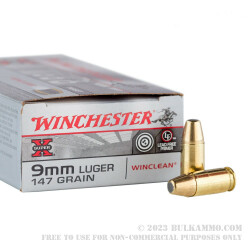 50 Rounds of 9mm Ammo by Winchester Super-X - 147gr BEB