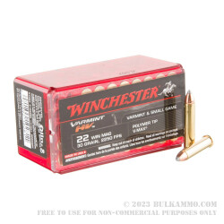 50 Rounds of .22 WMR Ammo by Winchester Varmint - 30gr V-Max