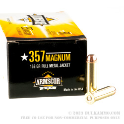 50 Rounds of .357 Mag Ammo by Armscor - 158gr FMJ