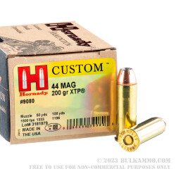 20 Rounds of .44 Mag Ammo by Hornady - 200gr JHP