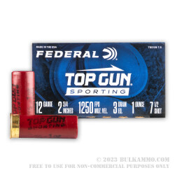 250 Rounds of 12ga Ammo by Federal Top Gun Sporting - 1 ounce #7-1/2 shot