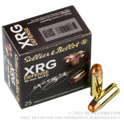 25 Rounds of 10mm Ammo by Sellier & Bellot XRG Defense - 130gr SCHP