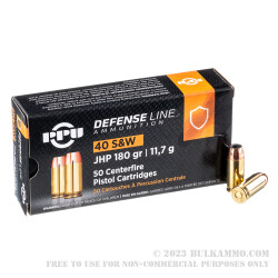 50 Rounds of .40 S&W Ammo by Prvi Partizan - 180gr JHP