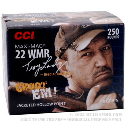 250 Rounds of .22 WMR Ammo by CCI - 40gr JHP