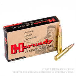 20 Rounds of 30-06 Springfield Ammo by Hornady Custom - 180gr Spire Point