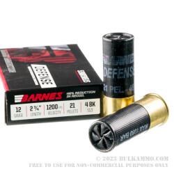 5 Rounds of 12ga Ammo by Barnes Defense - #4 Buck