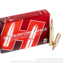 20 Rounds of 25-06 Remington Ammo by Hornady Superformance - 117gr SST